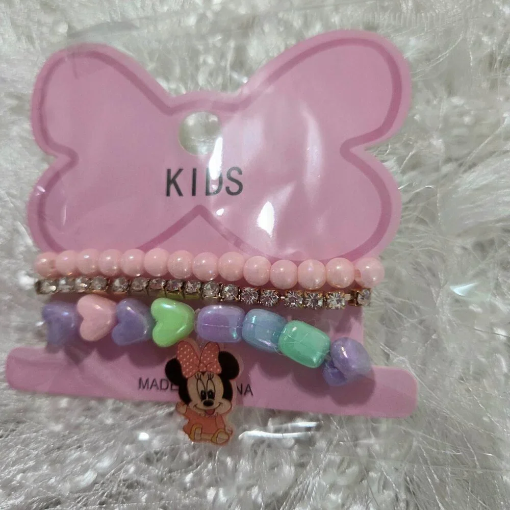 Kids Lot of 12 Minnie Style 3pcs Girl Bracelet Set
